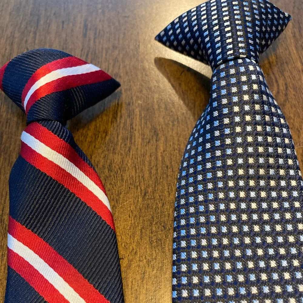 Classic Red and Blue Striped Kids Tie